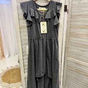 Joyfolie Gray Ruffle Dress